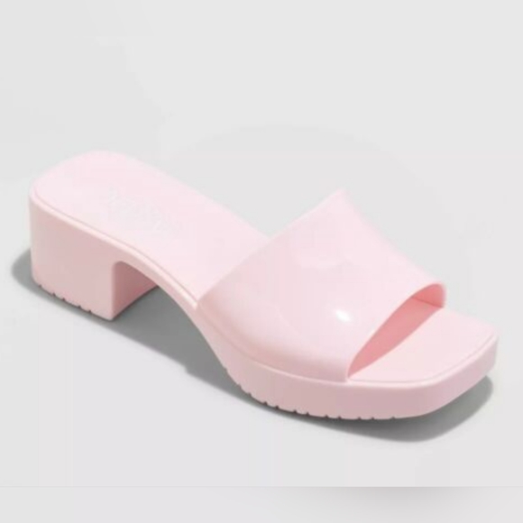 Women's Mad Love Marni Jelly Slide Heels Pink - Picture 1 of 8